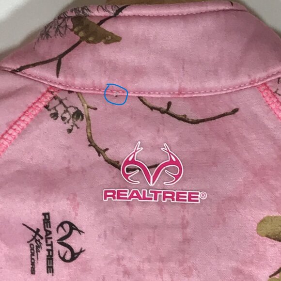 Realtree Women's Medium (8-10) Pink 1/4 Zip Pullover Ragland Long Sleeve Jacket - Picture 8 of 8